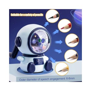 1/5PCS Creative Astronaut Pencil Sharpener Third Gear Adjustable Pencil Sharpener Hand-cranked Automatically Pencil Sharpener