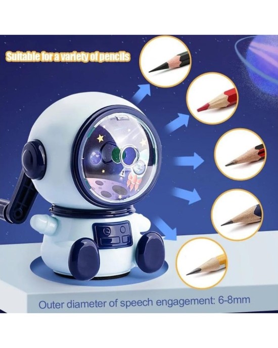 1/5PCS Creative Astronaut Pencil Sharpener Third Gear Adjustable Pencil Sharpener Hand-cranked Automatically Pencil Sharpener