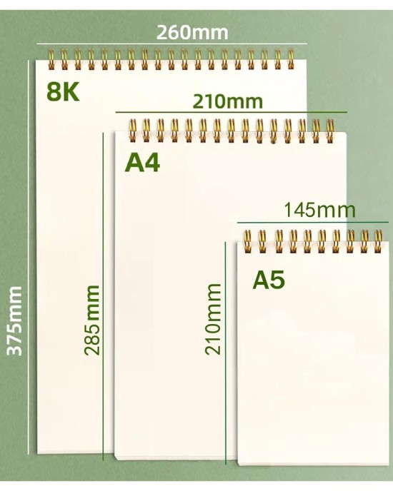 Premium 8K Sketchbook with Thick A4 White Card Paper for Drawing and Painting