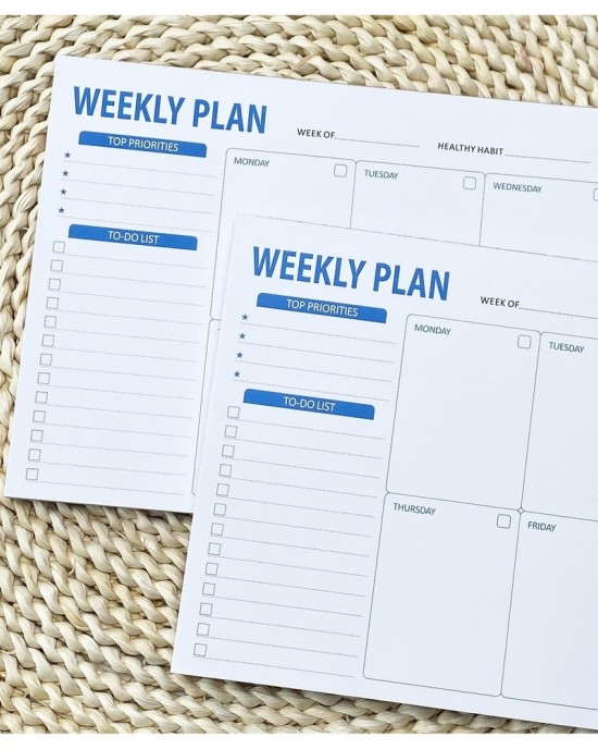 Daily Planner Notepad with Tear-Off Pages | Weekly & Monthly Layouts for Office, School & Memos