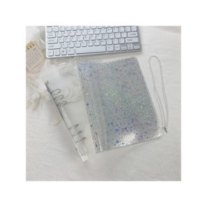 A5 Glitter PVC Binder Cover with Candy Colors and Strap for Loose-Leaf Notebooks