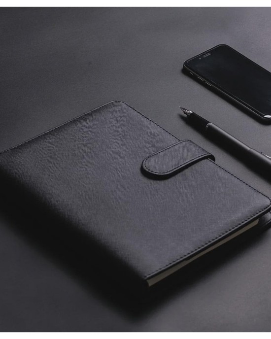 Deluxe Leather Journal - 25K Loose-Leaf Notebook with 100 Pages for Business Meetings & Note-Taking