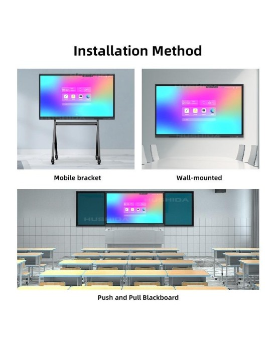 65 Inch 4K All-in-One Interactive Whiteboard, Digital Smart Board with Touch Screen for Classroom Teaching