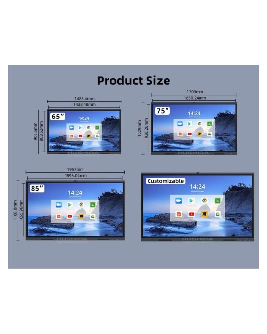 65 Inch 4K All-in-One Interactive Whiteboard, Digital Smart Board with Touch Screen for Classroom Teaching