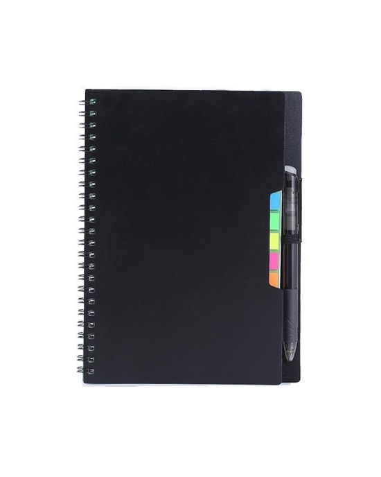 A5 Reusable Smart Notebook - Spiral Bound Erasable Memo Pad with Waterproof Rock Paper