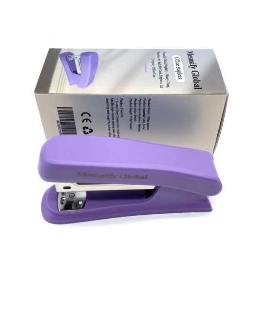 Mesosify Global Office staplers ABS And Metal Construction Medium Size Purple Color Desktop Stapling Tool Office Staplers