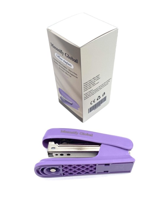 Mesosify Global Office staplers ABS And Metal Construction Medium Size Purple Color Desktop Stapling Tool Office Staplers
